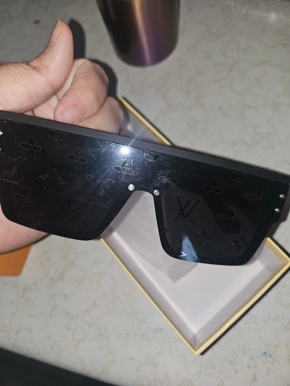 Louis Vuitton Black Monogram VR Shield Cover